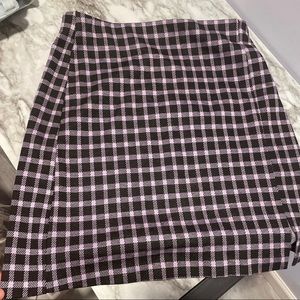Purple checkered pencil skirt